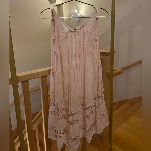 Free People Light Pink Lace Trim Dress - Picture 1 of 2